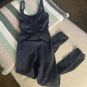 Free People Good Karma Black Jumpsuit